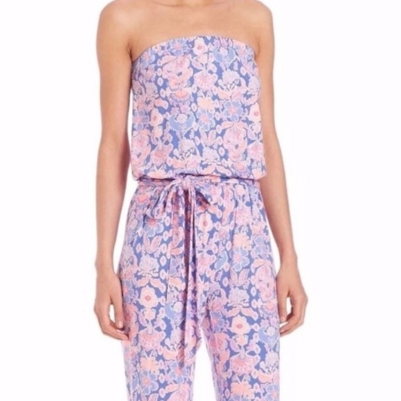 Lilly Pulitzer "Tia" strapless belted jumpsuit in werk it print style 19777 2015 - Picture 1 of 12